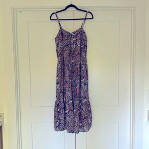 Blue floral midi dress